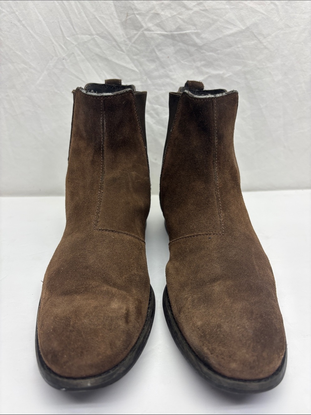 John Varvatos Men's Suede Brown Leather Boots, SZ 7.5 M, box 50
